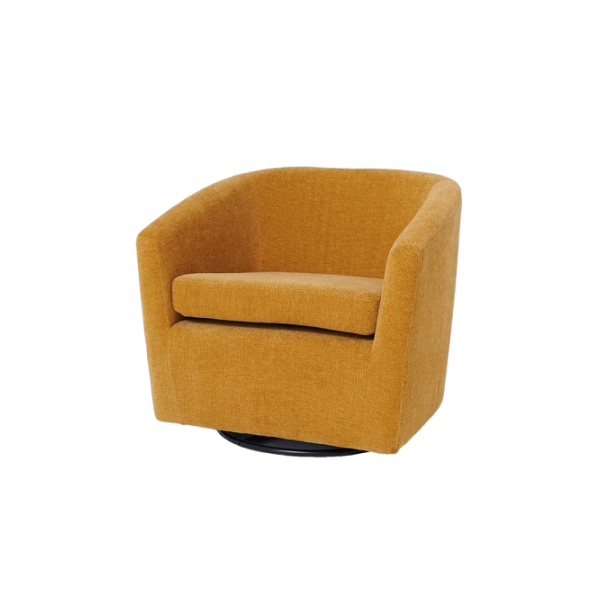 Rivera Mustard Yellow Swivel Barrel Chair